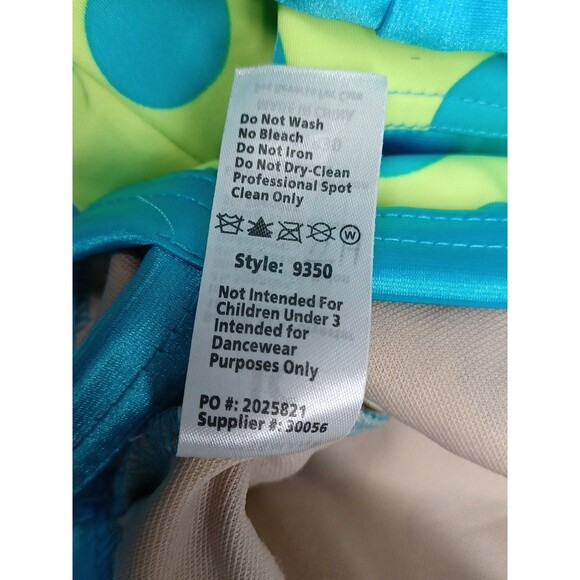 Weissman Dance Child IC Costume Leotard Dress Polkodot Blue Bow - Picture 8 of 8